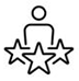 Icon image of person above three stars. Icon image of person above three stars.