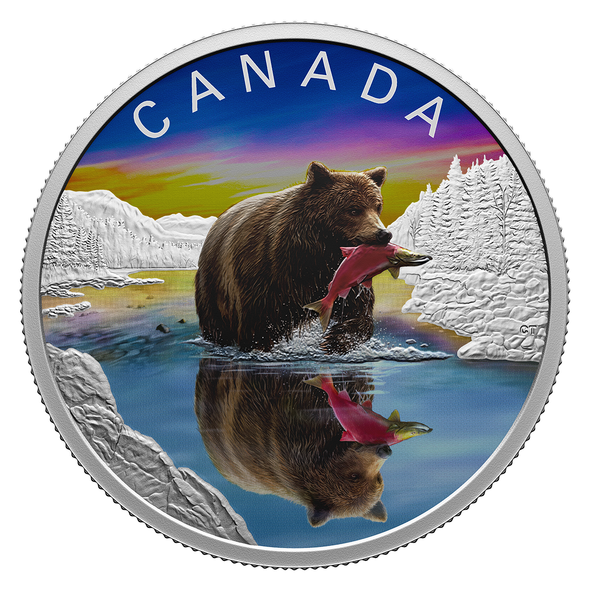 Pure Silver Coin – Wildlife Reflections: Grizzly Bear
